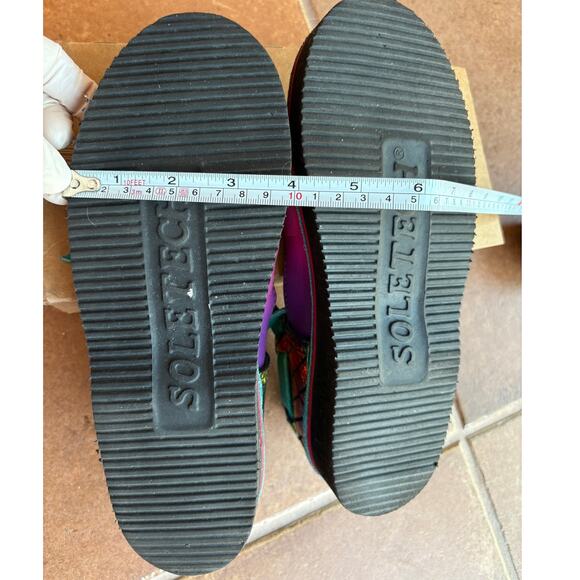 Soletech Painted Style Sandals w Flowers Iridescent Rainbow size 8(?) Pls Read! - Picture 15 of 15